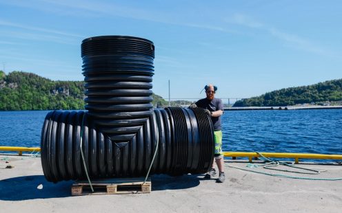 sveiset Pragma T-rør på kaia