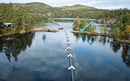 Inntaksledningen består av rørlengder på 20 meter.