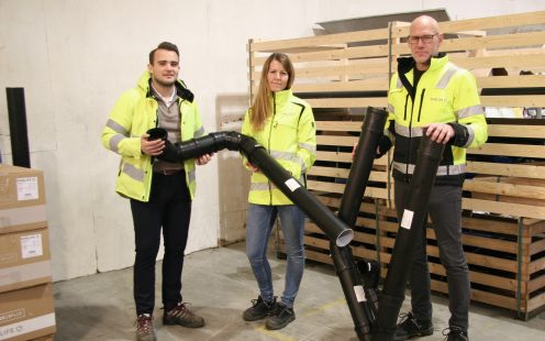Pipelifes Marton Holen, Nina Marie Solem og Kjetil Løften med Master3Plus-systemet.