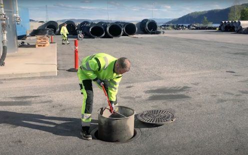Tømming av kumfilter sørger for innsamling av potensielle pellets på avveie.