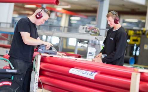 Kabelrør fire farger liggende