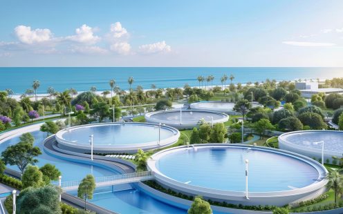 Solarpowered desalination plant with AI optimization, Power, sustainable water solutions