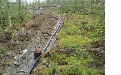 Isovarm avløpsledning i Målselv