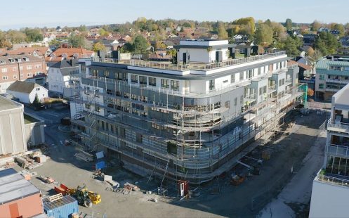 Pipelife har levert prefabrikkerte rørsystem til pilotprosjektet "Heiergården terrasse" på Rakkestad.