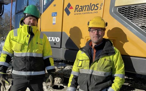 Fra venstre: Anleggsleder og verneombud Martin Skanke og prosjektleder Kjetil Eggen i Ramlos AS.